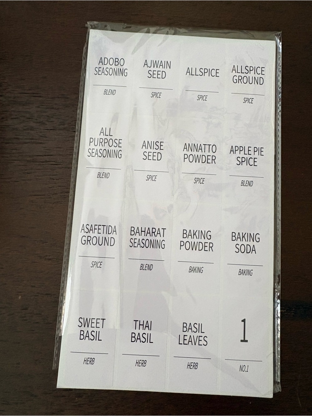 Minimalist Spice Jar Labels - Neutral. Two sets.